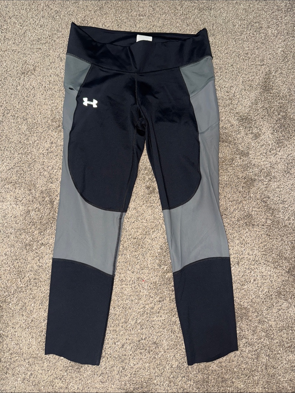 Under Armour Black & Gray Athletic Leggings- cropped